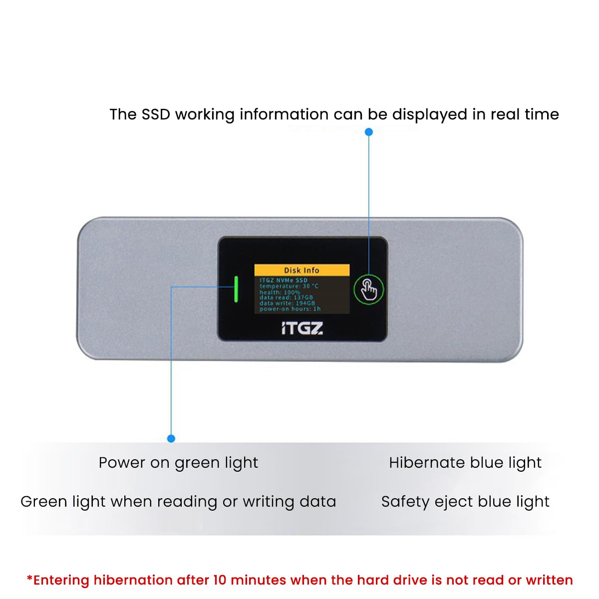 Verilux Smart M.2 Enclosure with Touchscreen, USB 3.2 Gen 2 10Gbps, Only Compatible with 2280 NVMe/ PCIe and NGFF/SATA SSD, Support M-Key B+M Key, External Enclosure Support UASP Trim Verilux Smart M.2 Enclosure with Touchscreen, USB 3.2 Gen 2 10Gbps, Only Compatible with 2280 NVMe/ PCIe and NGFF/SATA SSD, Support M-Key B+M Key, External Enclosure Support UASP Trim